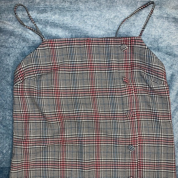 ASOS plaid button detail slip style dress - Picture 4 of 8